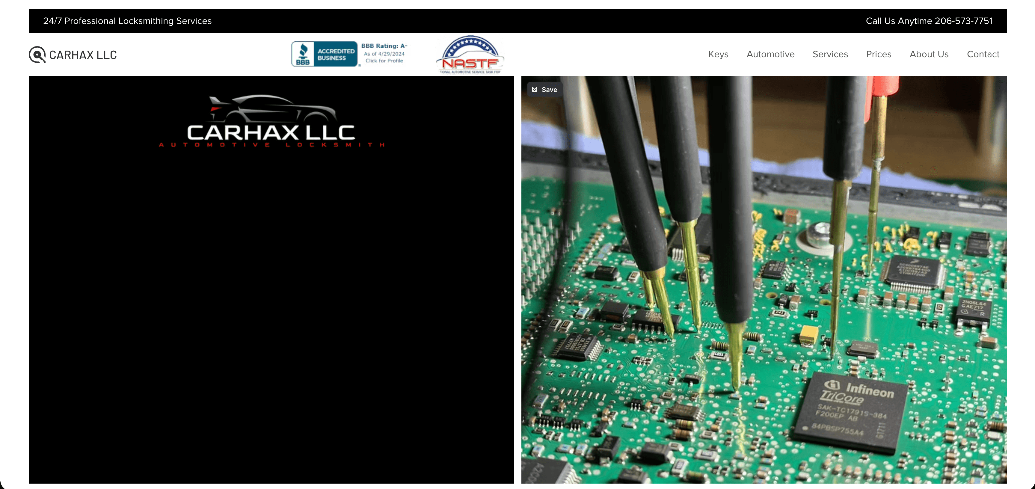 Carhax LLC website before redesign