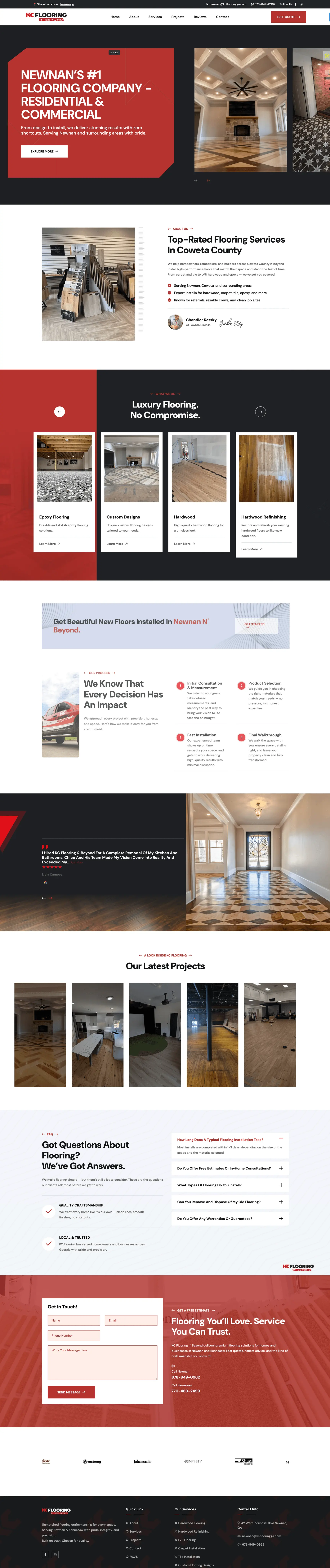 KC Flooring n' Beyond website after redesign