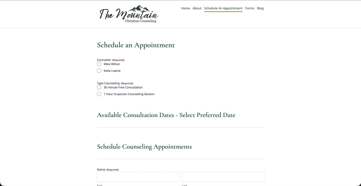 Before — Previous WordPress Site