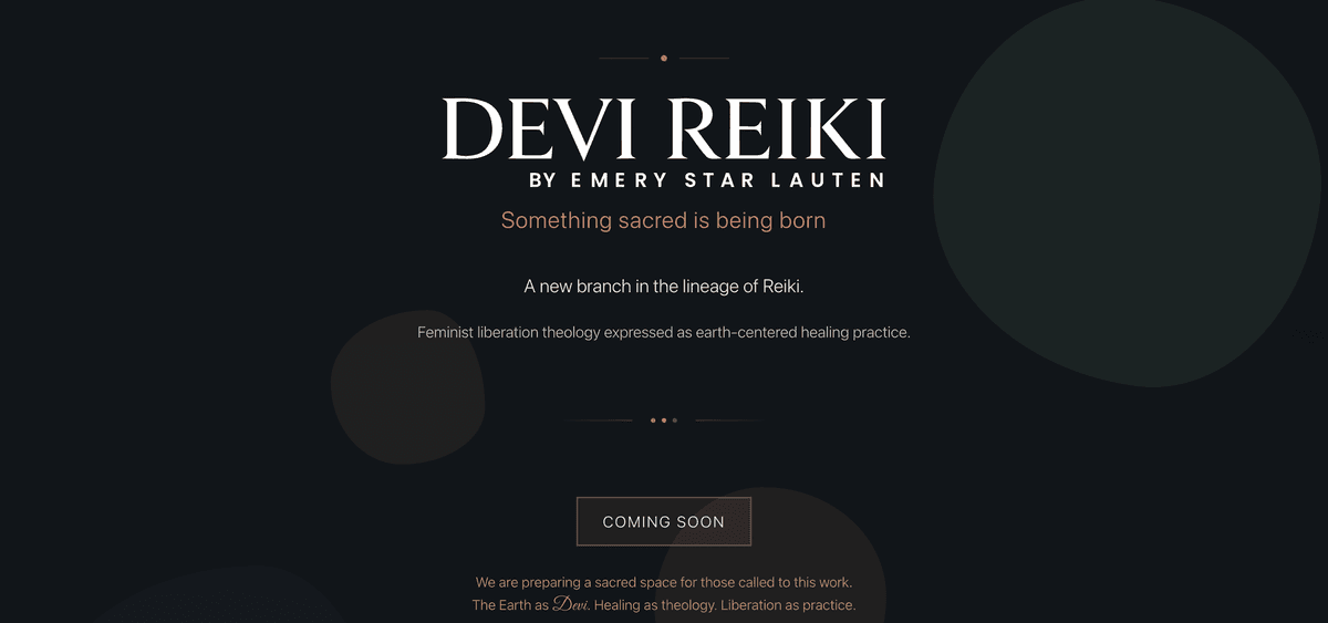 Devi Reiki Coming Soon Page