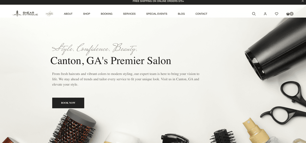 Shear Intrigue Website After Rebrand