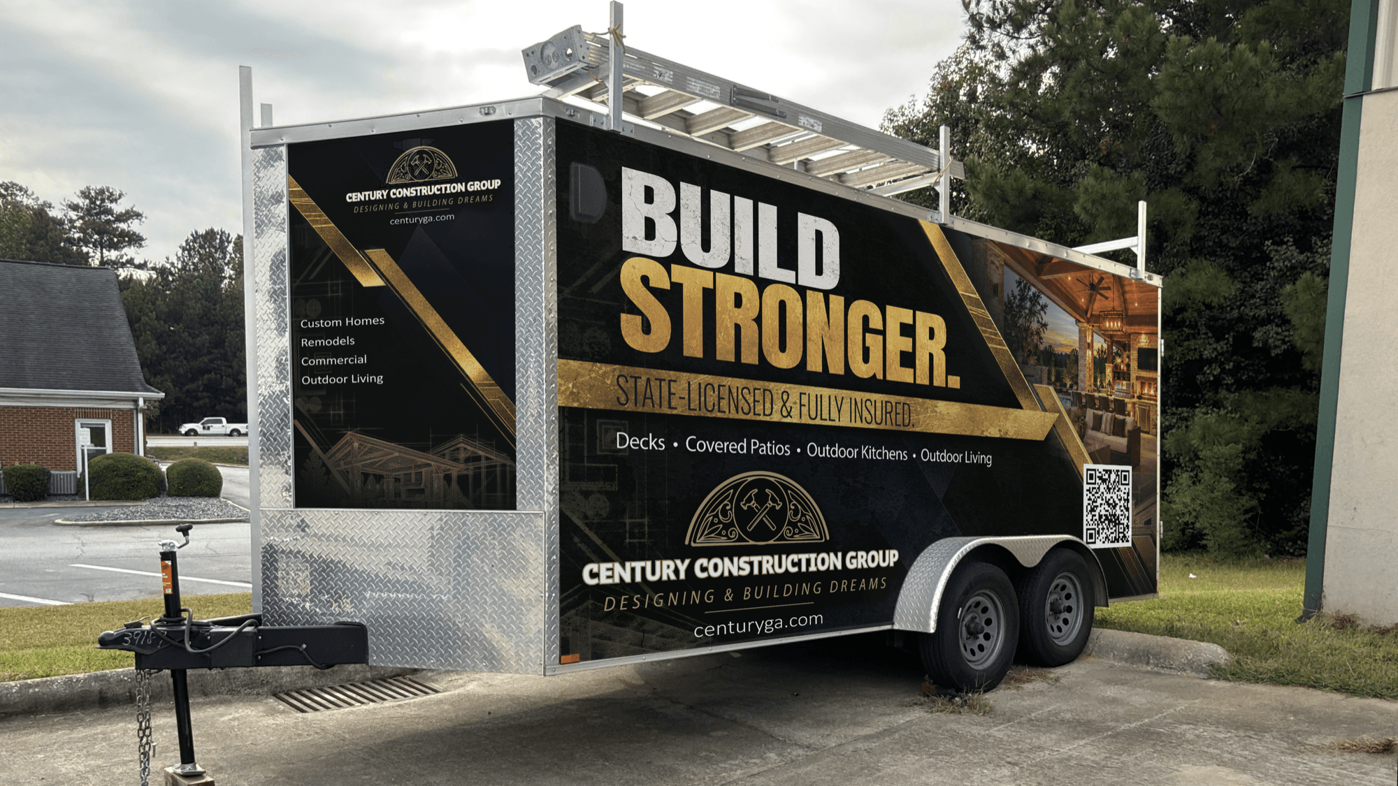 Century Construction Group trailer wrap design mockup