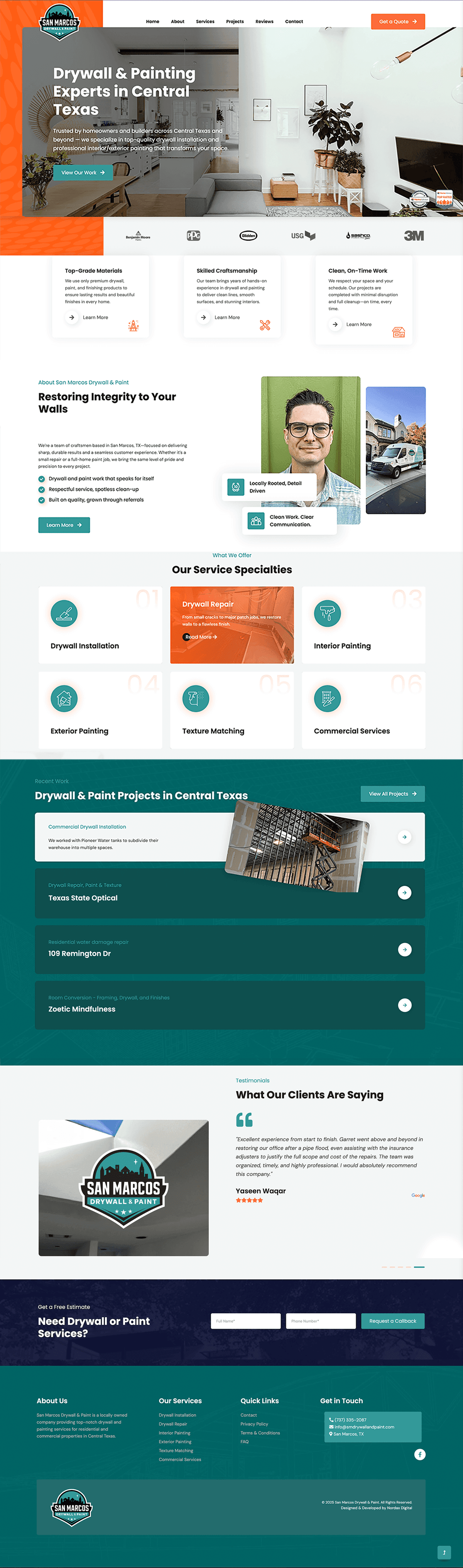 San Marcos Drywall & Paint website