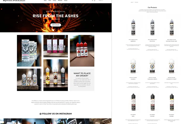 Screenshot of Royal Phoenix product website project