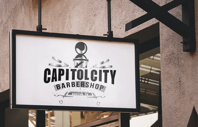 Capitol City Barbershop sign mockup
