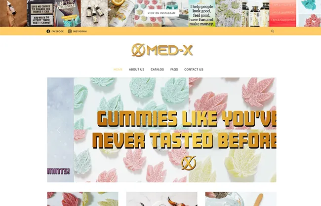 Screenshot of Medx CBD products website project