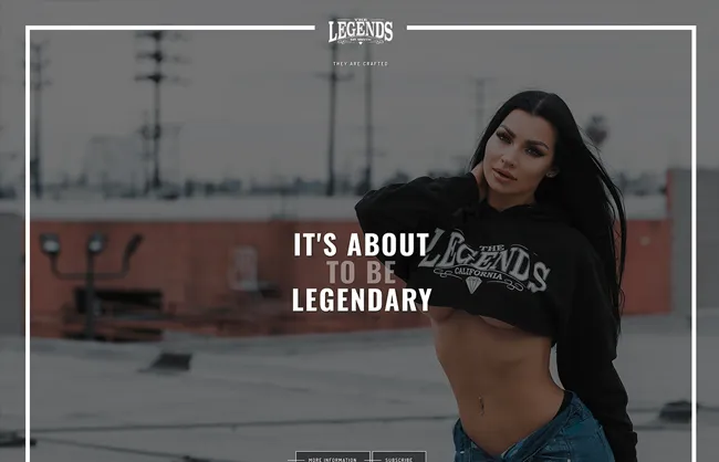 Screenshot of The Legends website project